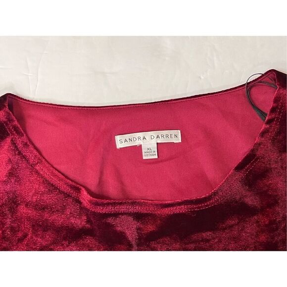 Sandra Darren Washable Velvet Puffed Sleeves A-line Dress sz XL NWT Holidays - Picture 6 of 12